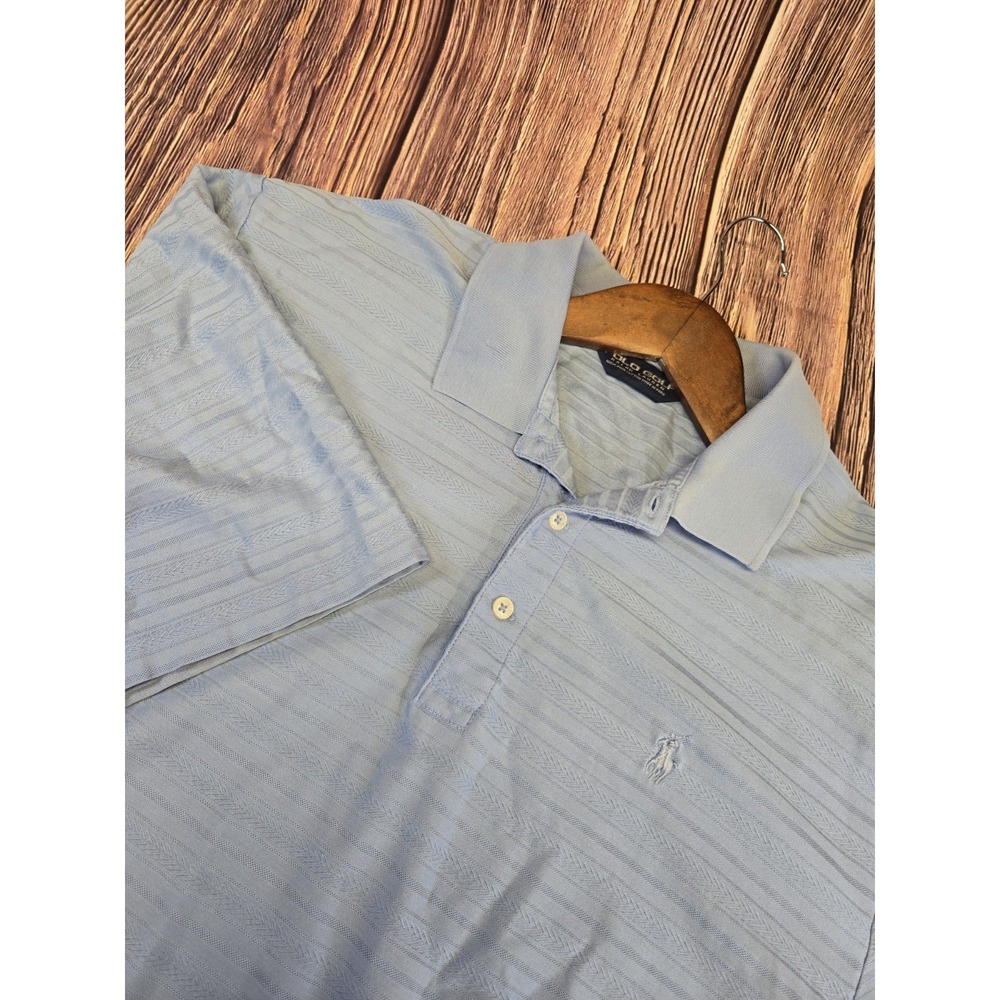 Polo Golf Ralph Lauren Short Sleeve Men's XL Striped Pima Cotton Polo Shirt Blue